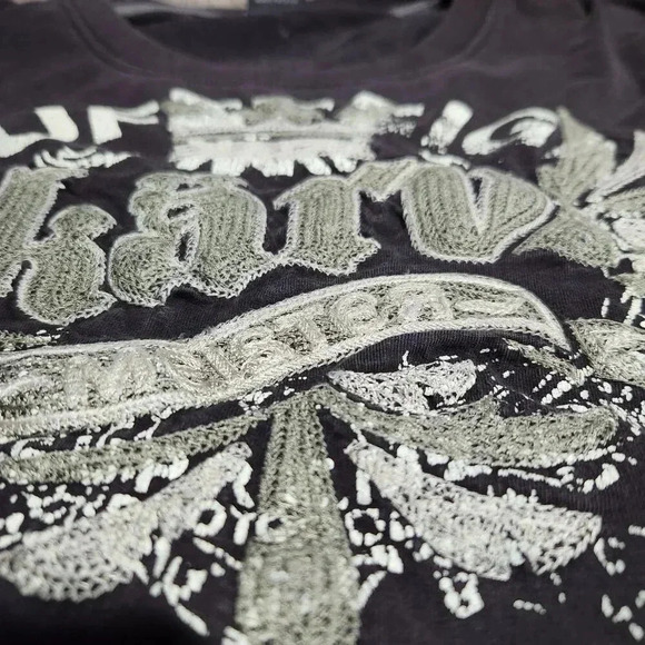 Vintage Y2K Black Karv brown / dark grey embroidered long sleeved crewneck shirt - Picture 8 of 16